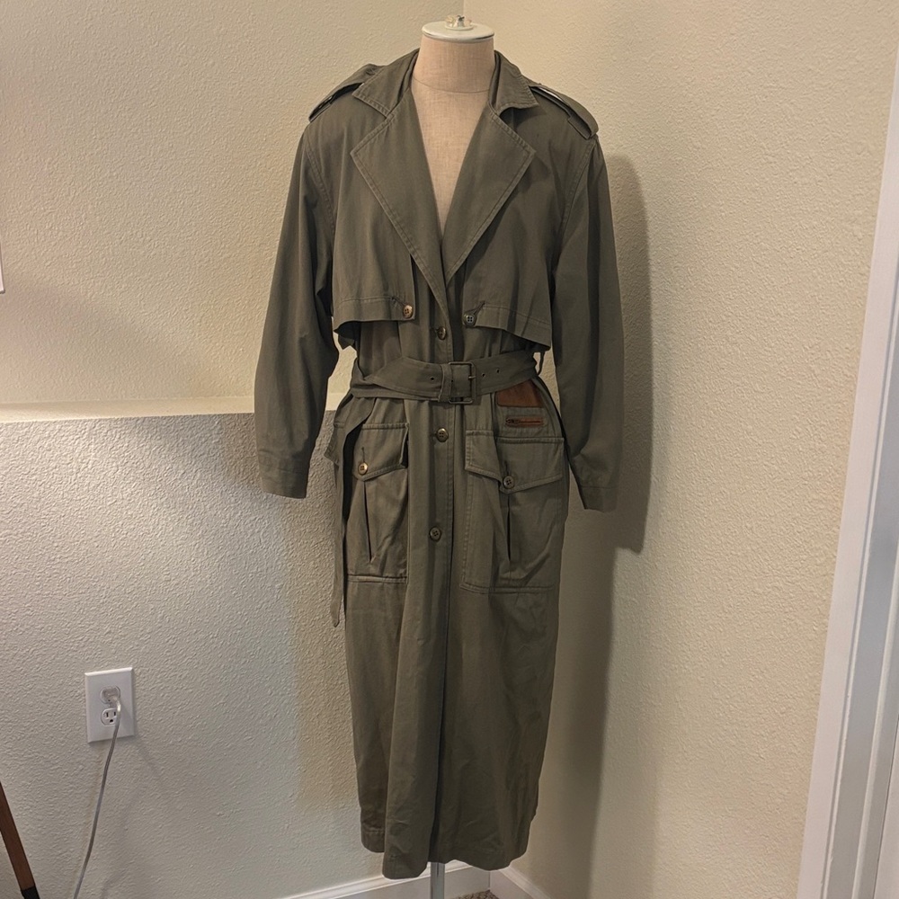 Vintage Unisex 80s Alternative Punk Grunge TOGETHER! Military Style Trench Coat